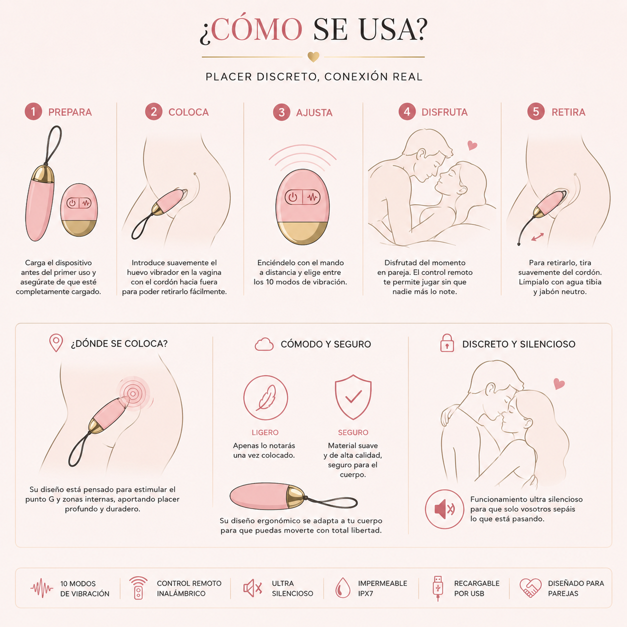Huevo vibrador con control remoto